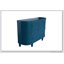 Armoire de rangement ovale 47 po avec 4 portes, accent cannelé et bord arrondi, porte coulissante, crédence autoportante pour le salon et la cuisine