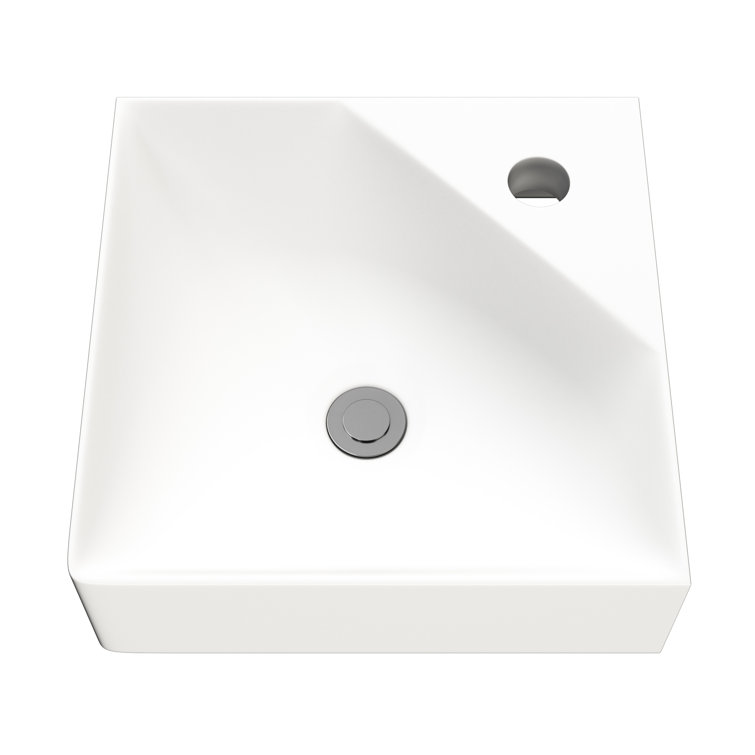 Cantrio SolidTech Matte White Acyrlic Composite Single Sink with 11.875" x 11.875" Dimensions