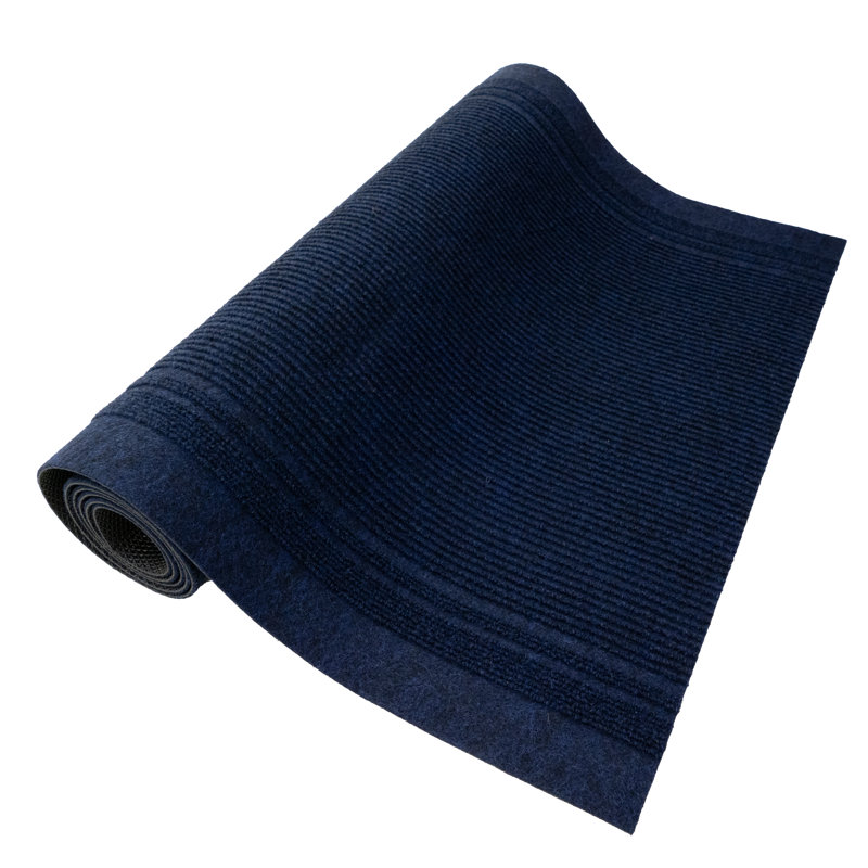 Light Weight Indoor / Outdoor Slip Resistant Dark Navy Rug, Runner 3' x 8'