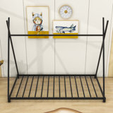 Twin Size Metal Platform Bed with Triangle Structure