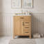 Meuble-lavabo autoportant avec lavabo en céramique, charnières à fermeture en douceur, tiroir rabattable et support de rangement double couche