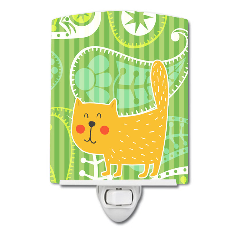 Cat on Paisley Ceramic Night Light