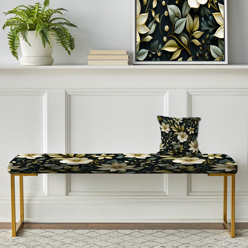 Banc rembourré or, Stormy Botanic Moody Patterns