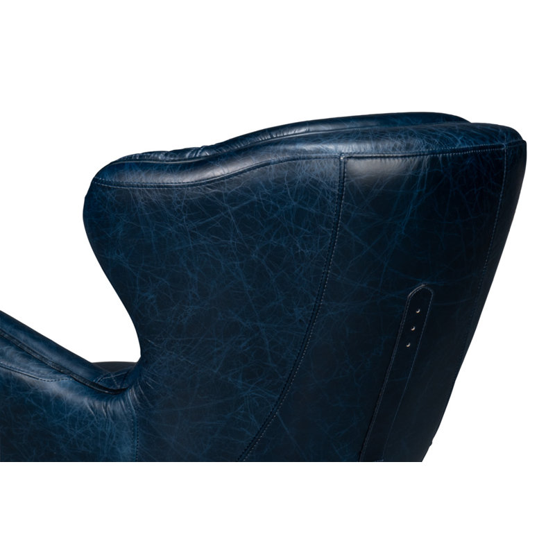 Hera Armchair, Dark Blue Genuine Leather