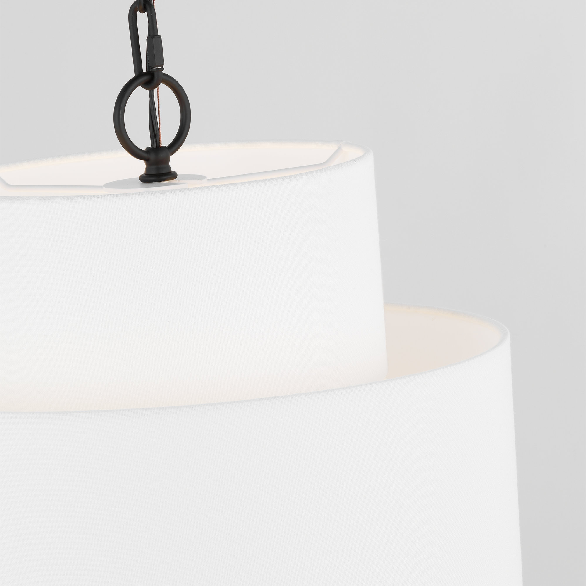 Linen Steel Dimmable Pendant, 1, 27.38" H x 15" W x 15" D, Midnight Black