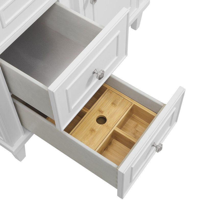 Lorelai 36'' W Single Vanity, White Zeus, Bright White, 8" Widespread