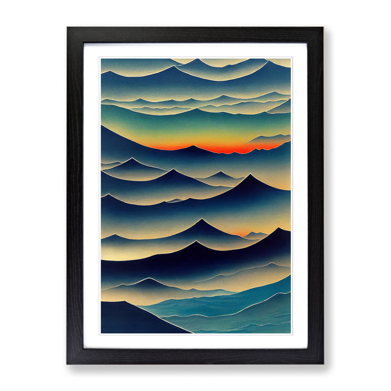 Ocean Seascape Abstract Vol.3 - Picture Frame Print, 64cm H x 46cm W x 2cm D, Black