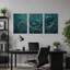 Ensemble de 3 toiles bleu sarcelle-1353254913
