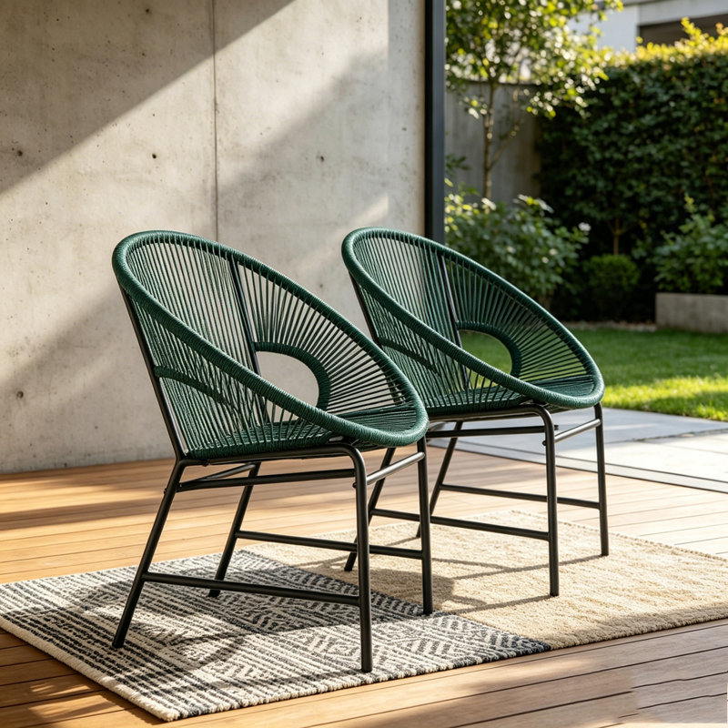 Ensemble de chaises de patio en osier, Sarcelle