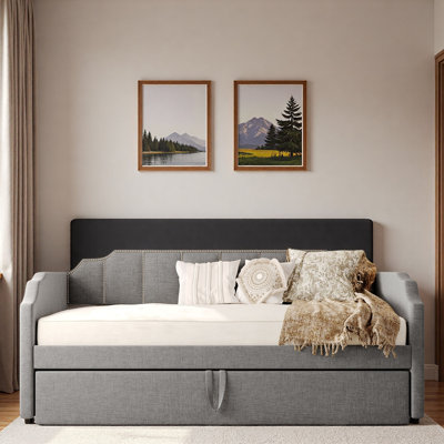 Upholstered Daybed With Pop-up Trundle And Usb Charging Ports