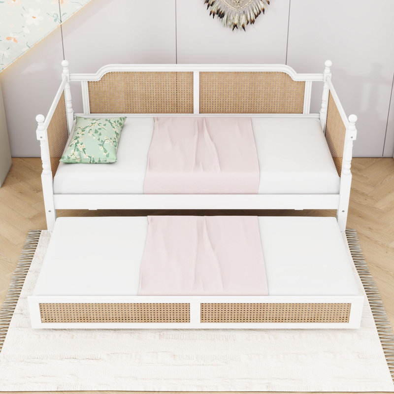 Wood Daybed with Trundle, Twin, Antique White