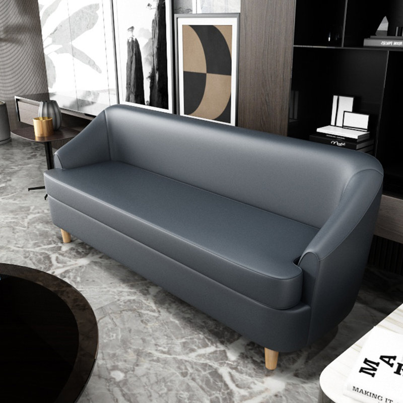 Canapé de bureau léger et luxueux, Faux cuir gris