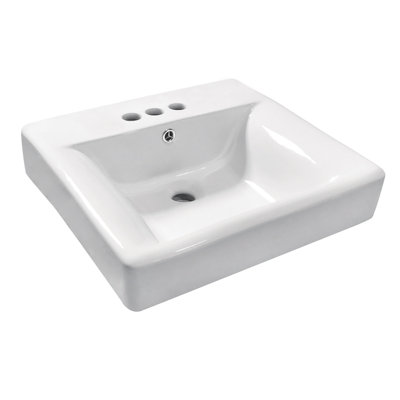 Kingston Brass NuvoFusion 20-Inch Ceramic Console Sink Basin (4-Inch, 3-Hole)