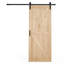 Porte de grange coulissante à panneaux en bois massif sans finition Erommy-107725047