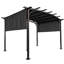 Pergola extérieure de 3,65 m x 2,75 m avec structure en acier - Abri solaire rétractable pour jardins et cours arrière - Construction de gazebo 3,65 m x 2,75 m, auvent pour profiter pleinement de votre jardin