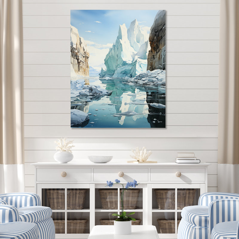 «Teal Iceberg», impression sur toile, H 20 po x l 12 po x P 1 po, Toile tendue