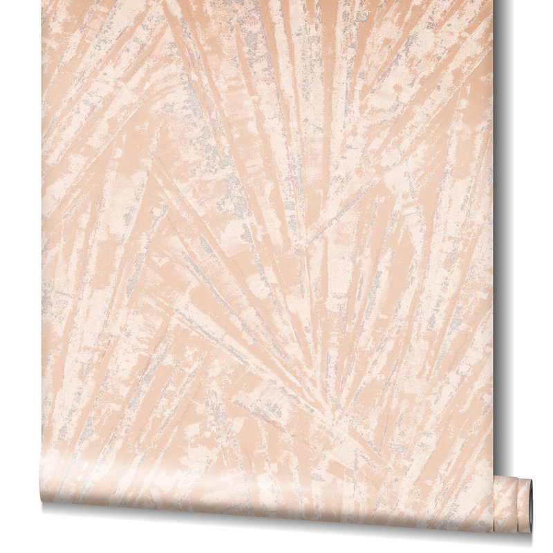 Evelina 10.05m x 70cm Textured Wallpaper Roll, Pink