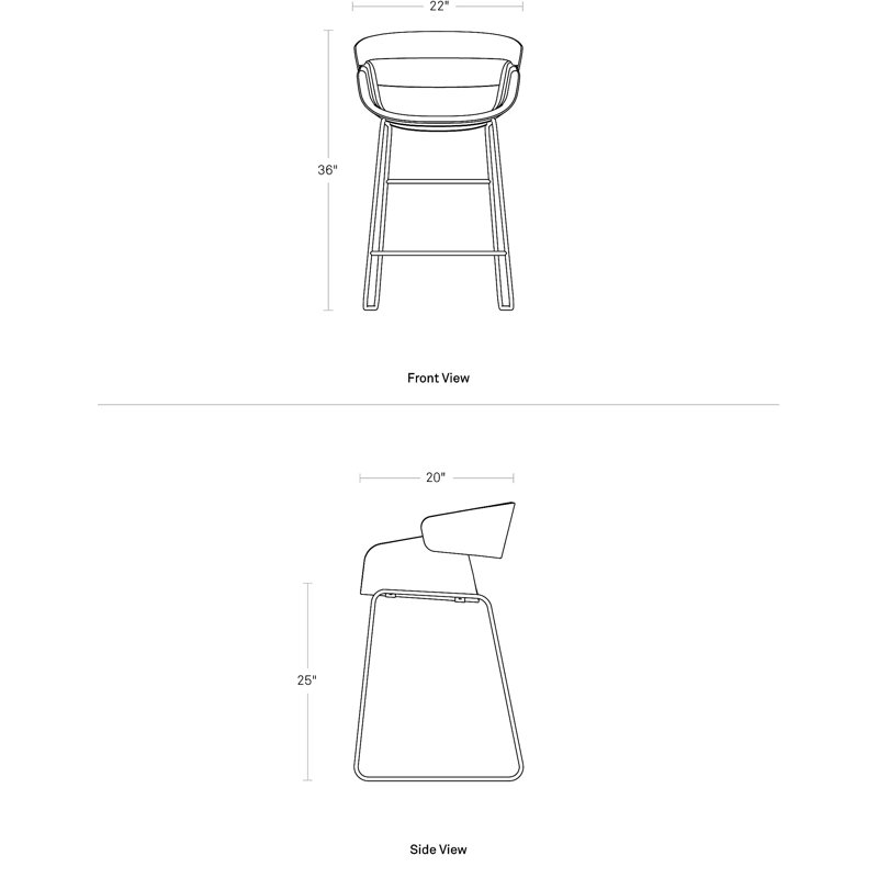 Racer Stool, Tait Stone Textured Basketweave, Counter Stool (25" Seat Height)