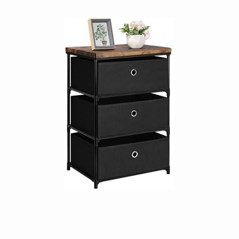 Tannie 3 Drawer Storage Drawer, Black