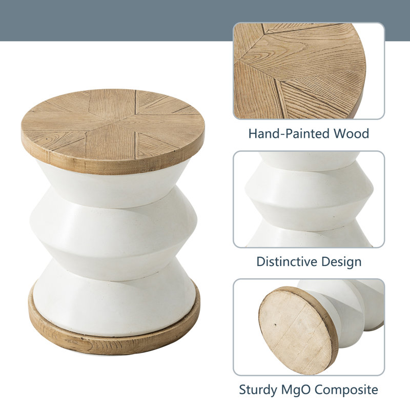 Bogins Round Concrete Outdoor Side Table