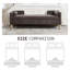 Banc de rangement en chenille avec accoudoirs et 2 traversins-130121001