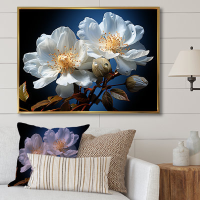 " Transparent White And Blue Flowers "