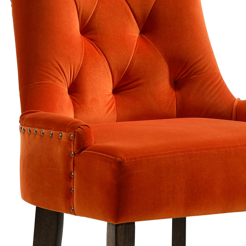 Ensemble de 2 chaises capitonnées à dossier, Rouge