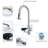 Modern 3-in-1 High-Arc Pull-Down Sprayer Kitchen Faucet with 3 Function Spray Mode & Press-Type Glass Rinser-119222323