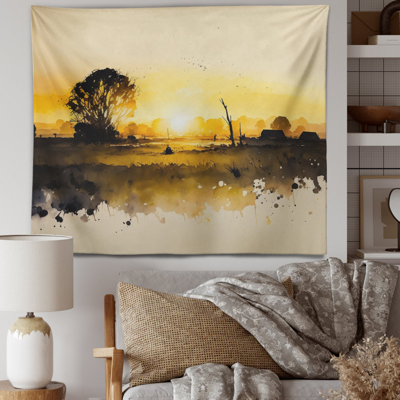 Tapisserie murale Country House Pendant Golden Hour III - Lake House, H 50 po x l 60 po