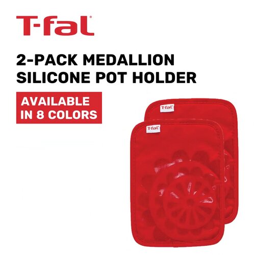 T-Fal Green Medallion Cotton Silicone Pot Holder (2-Pack)