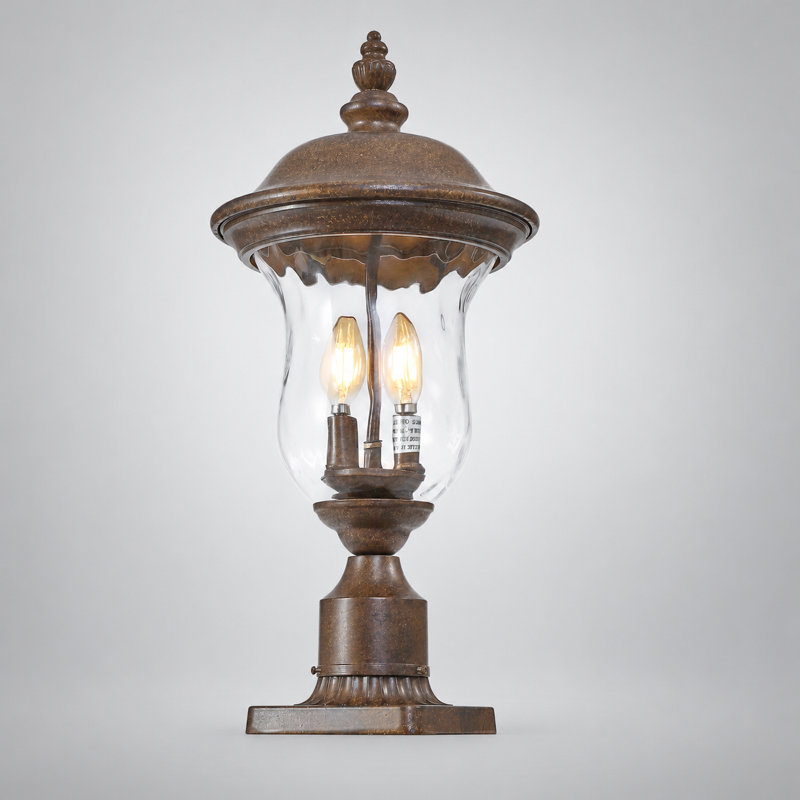 Lampadaire d'extérieur avec base pour pilier, lampe d'extérieur résistante aux intempéries pour cour de jardin