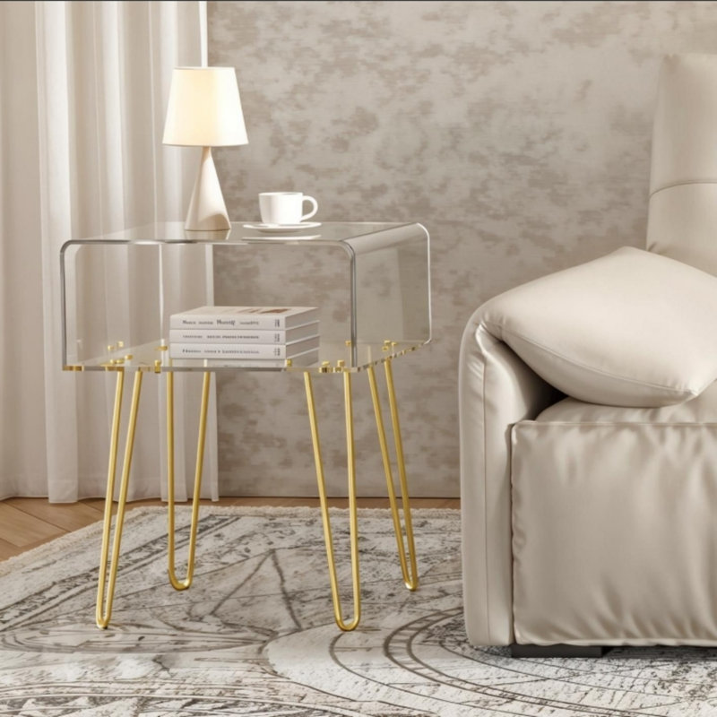 Acrylic Side Table, Nightstand Bedside Table
