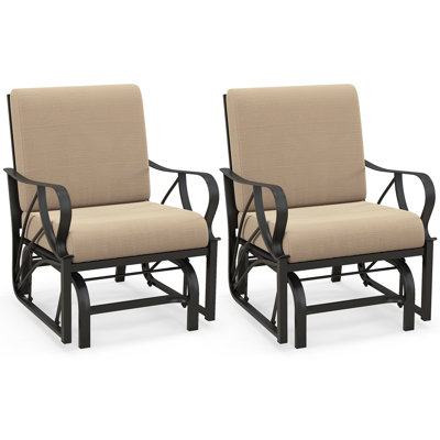 Tiffannie Rocking Metal Bench with Cushions by Red Barrel Studio