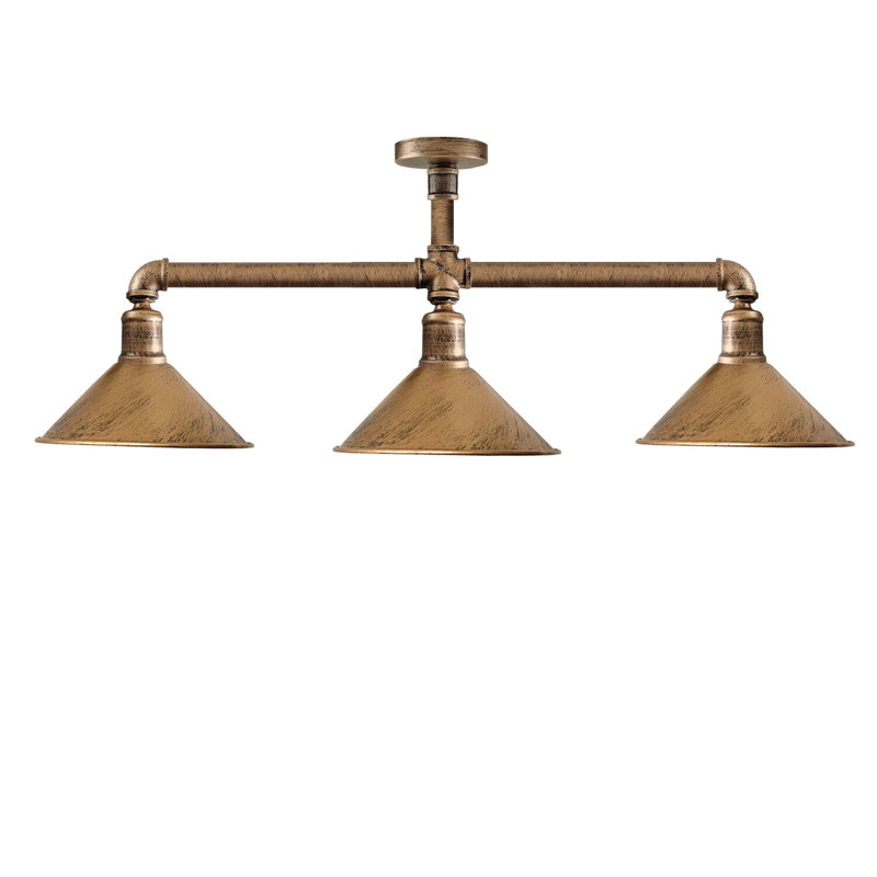 Cassidee 3 - Light Kitchen Island Pendant, Brushed Copper