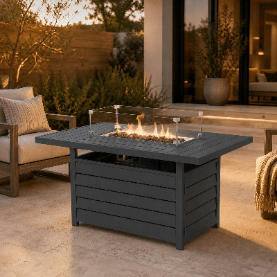 54.3" Aluminum Propane Fire Pit Table, 50,000 BTU