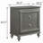 Metallic Grey Nightstand with 2 Drawers