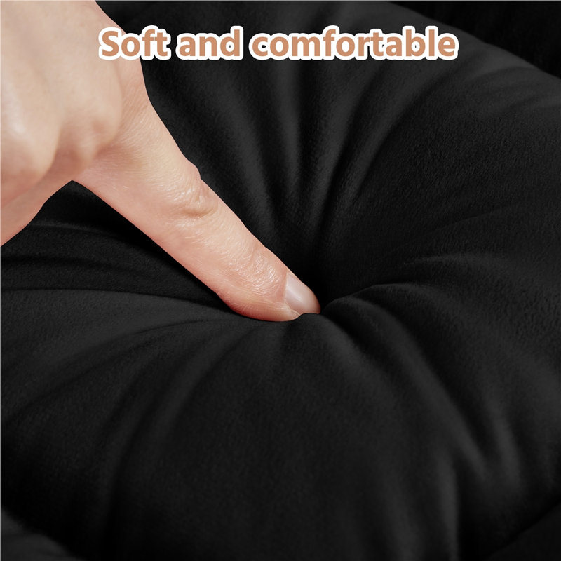 Reclining Floor Game Sofa Chair with 14 Adjustable Positions, Black