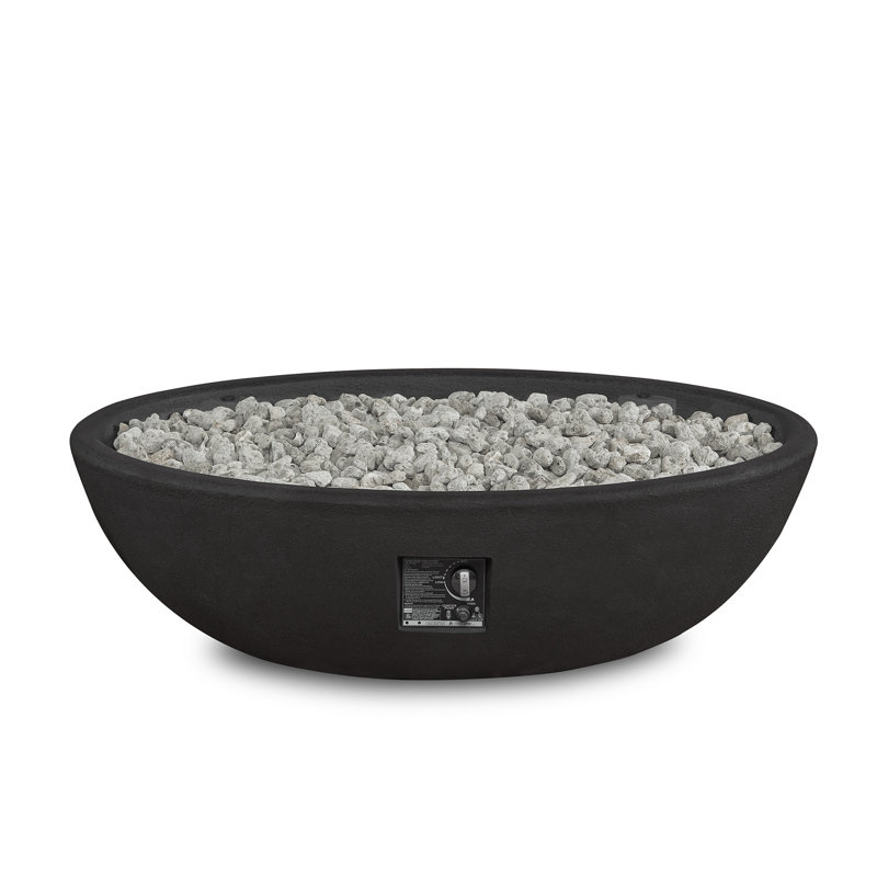 RIVERSIDE Oval Propane Fire Bowl by Real Flame, 15.25" H x 48.25" W x 28.25" D, Shale