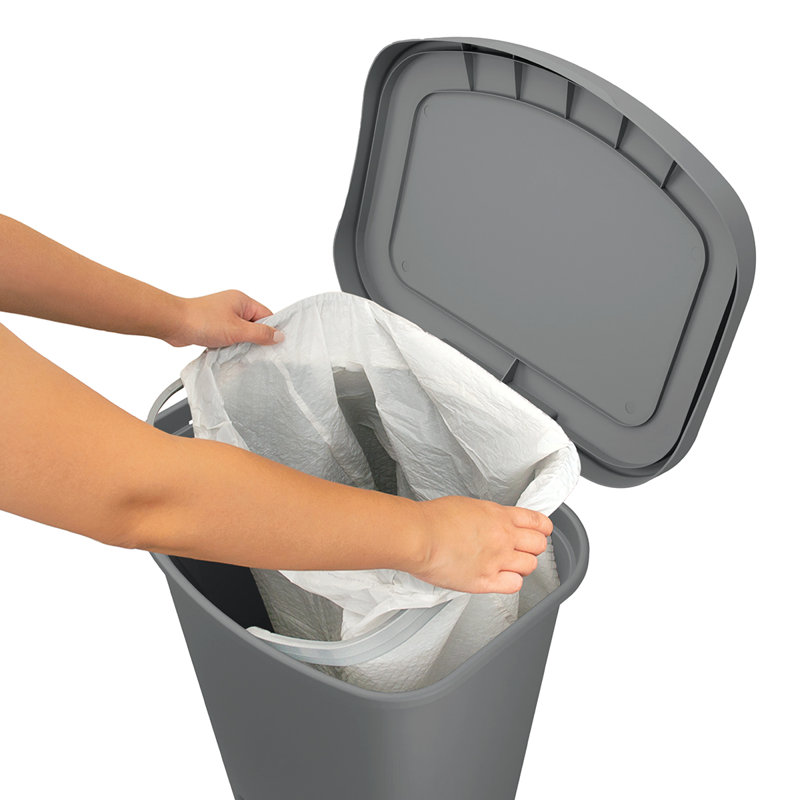 Poubelle en plastique GLAD 13 gallons, Gris