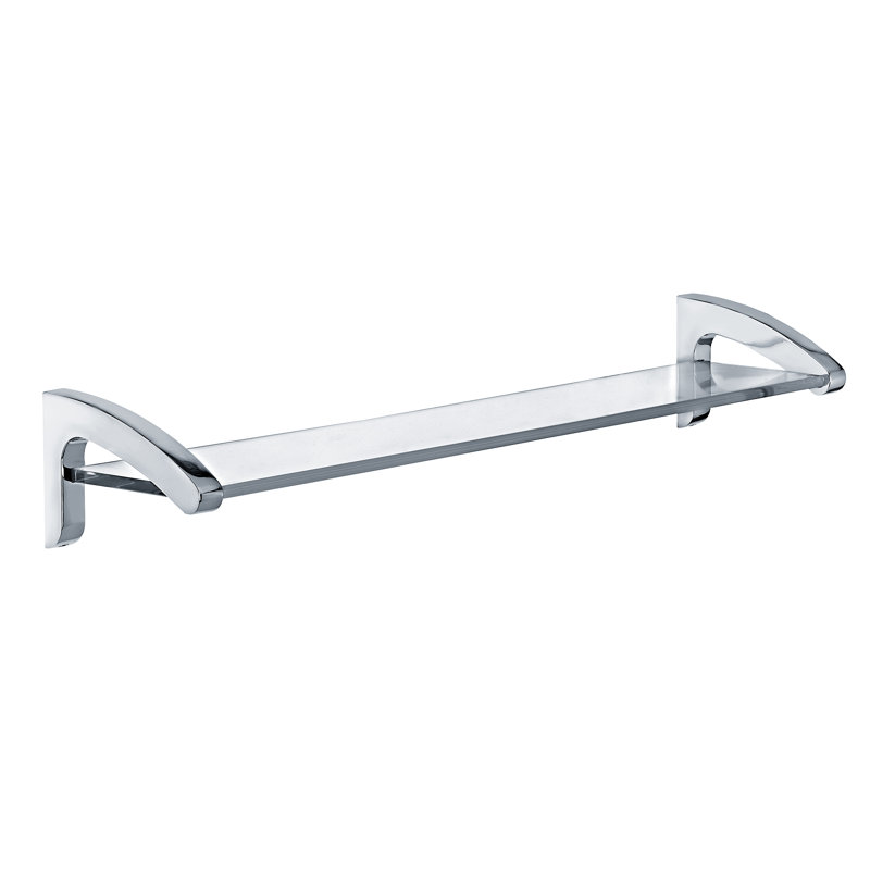 Kafka Glass Floating Shelf, Polished Chrome