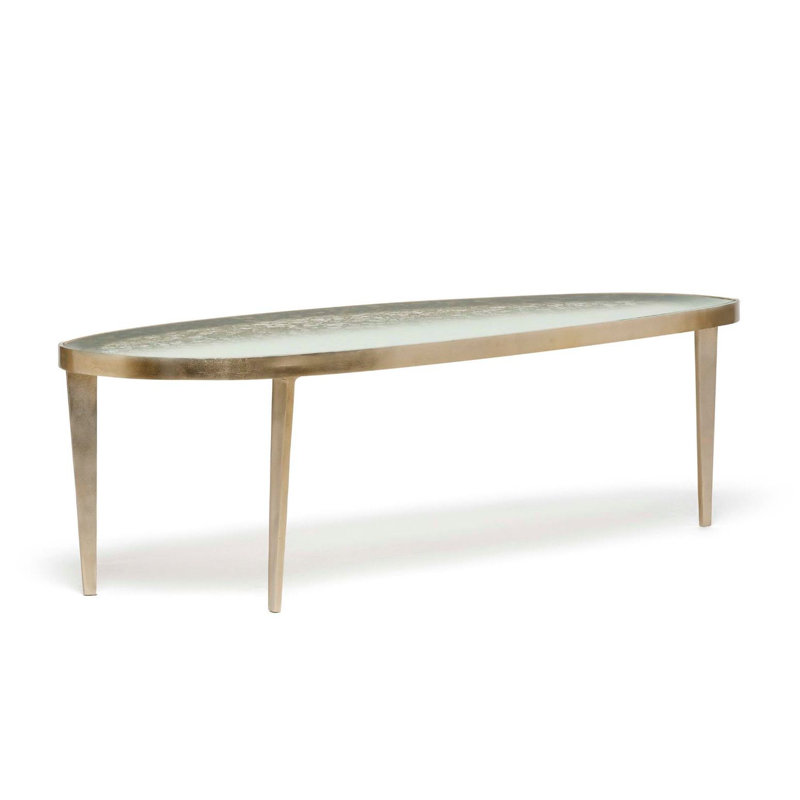 Jan Glass Cocktail Table, Twilight Bronze, 16.5" H x 54" L x 19" W