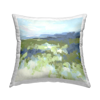Coussin décoratif imprimé vert et bleu par June Erica Vess