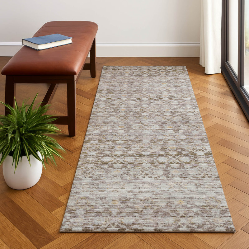 Premium Machine Washable Bucz AMF1747 Stripe Rug, Runner 2'3" x 7'6"