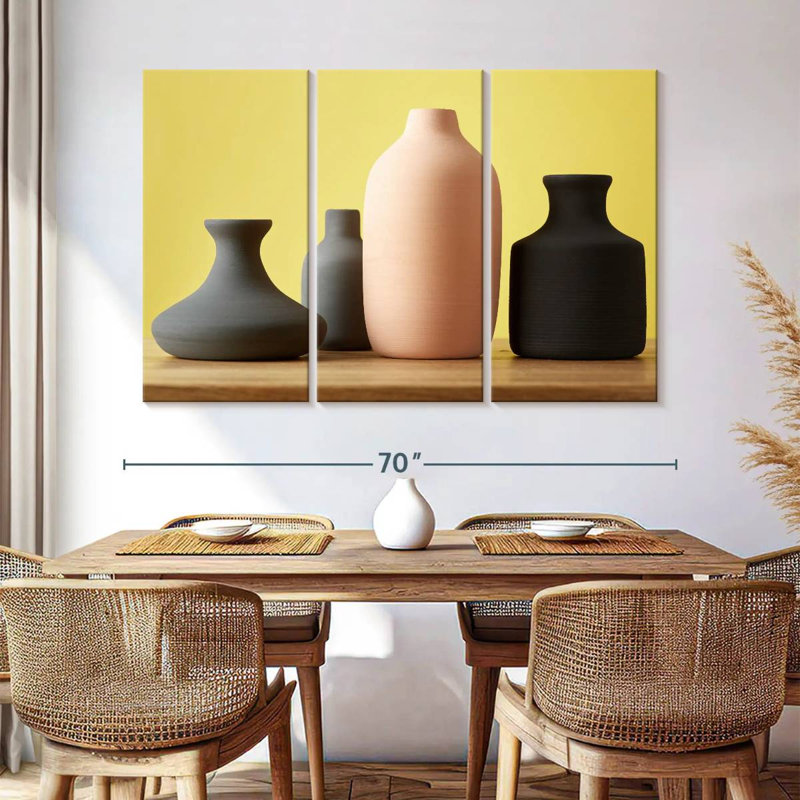 Minimalist Ceramic Vases, 42" H x 65" W