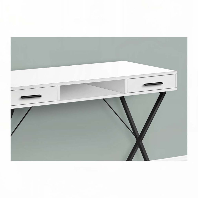 Bureau d'ordinateur à domicile avec tiroir, Blanc