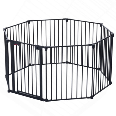 Barrière de sécurité réglable 200 po 8 panneaux de jeu en métal Portes de foyer Clôture de foyer Arbre de Noël Clôture pour maison Escalier Clôture de zone interdite