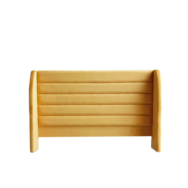 Chowdury Upholstered Wingback Headboard, Yellow
