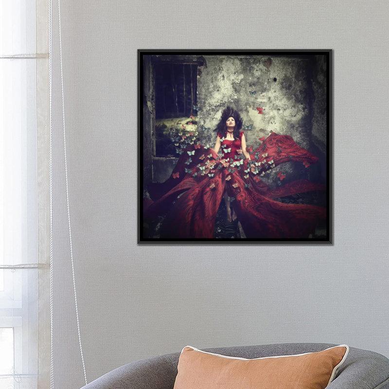 «Butterfly Effect», impression sur toile, H 18 po x l 18 po x P 1,5 po, Pas de tapis, Toile avec cadre noir