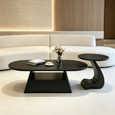 Table basse en ardoise simple avec rangement