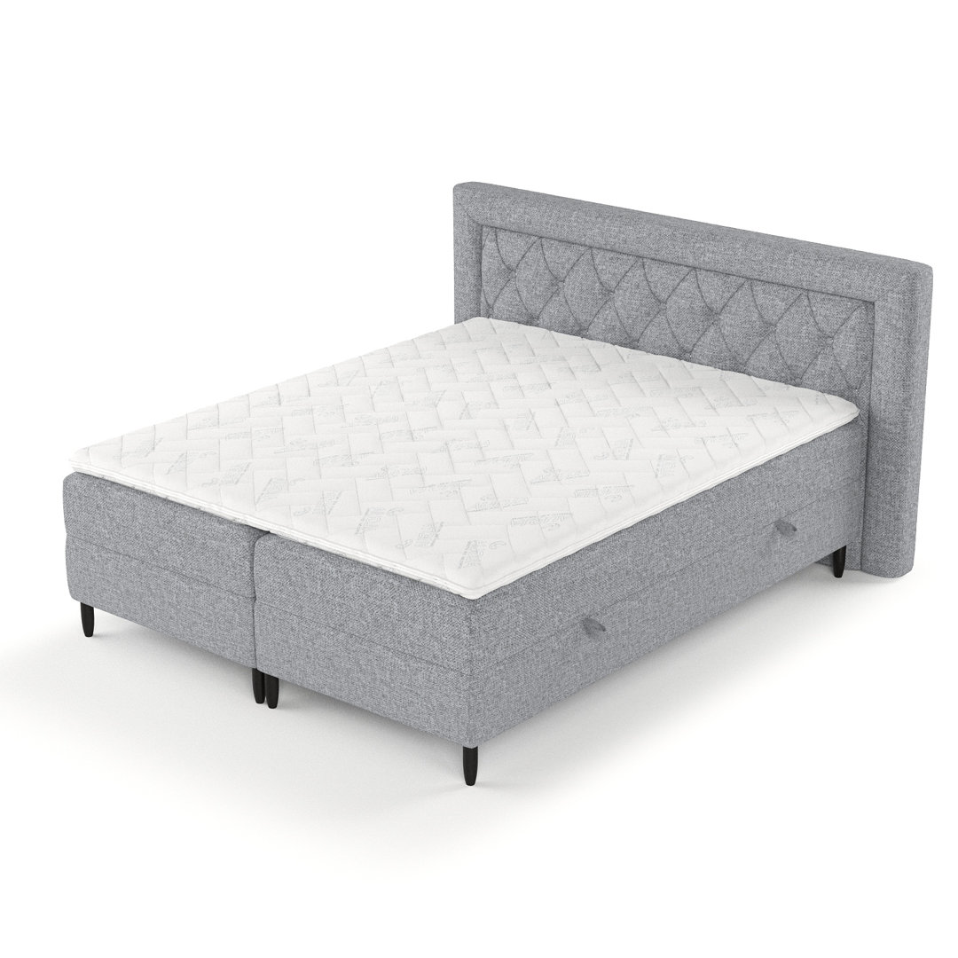 Elegantes Boxspringbett Avani mit Taschenmatratze und Visco-Topper